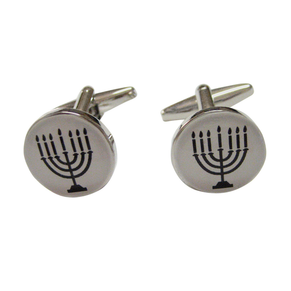 Round Menorah Pendant Cufflinks